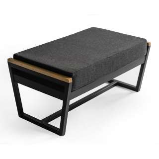 Lounge Hocker in Anthrazit Webstoff modern