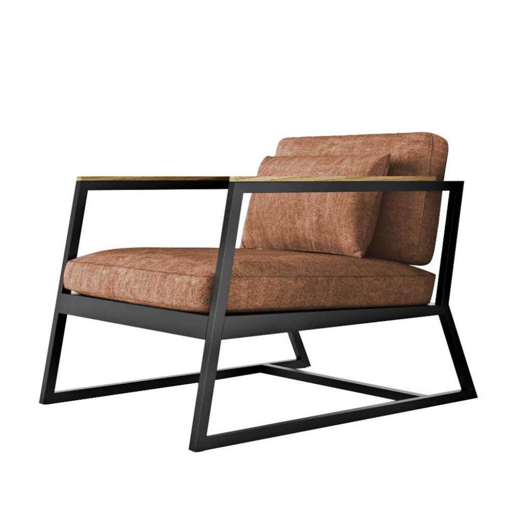 Loungesessel in Braun Webstoff modern