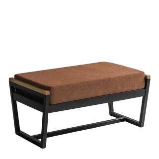 Fußhocker in Braun Webstoff Bügelgestell