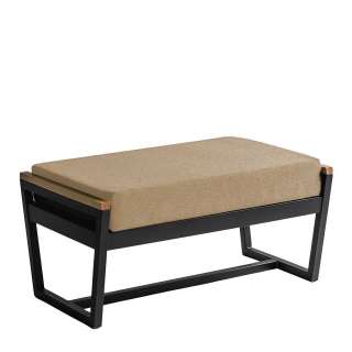 Sitzhocker in Beige Webstoff Bügelgestell aus Metall