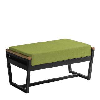 Polsterhocker in Grün Webstoff 75 cm breit