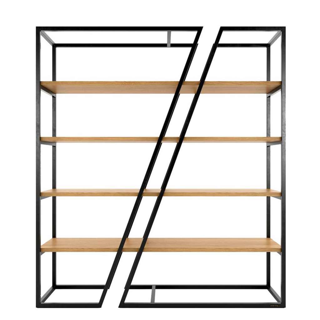 Design Regal mit Eiche furniert und geölt 150 cm breit