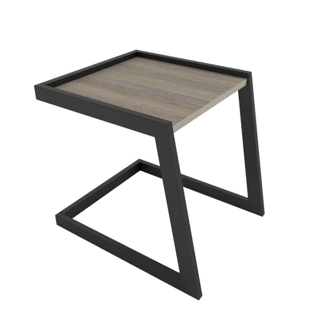 Beistelltisch mit Eiche Grey Wash furniert 40 cm breit
