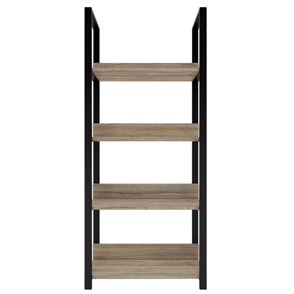 Bücherregal in Schwarz Stahl Eiche White Wash furniert