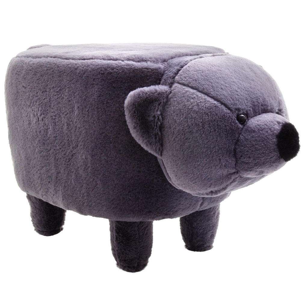 Xora HOCKER Flanell Kautschukholz massiv Grau
