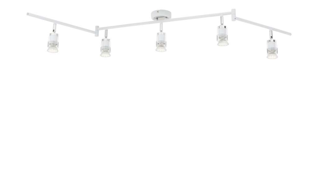 KHG LED-Deckenstrahler weiß mit 5 Spots ¦ weiß ¦ Maße (cm): B: 74 H: 17,5 Lampen & Leuchten > LED-Leuchten > LED-Strahler & Spots - Höffner
