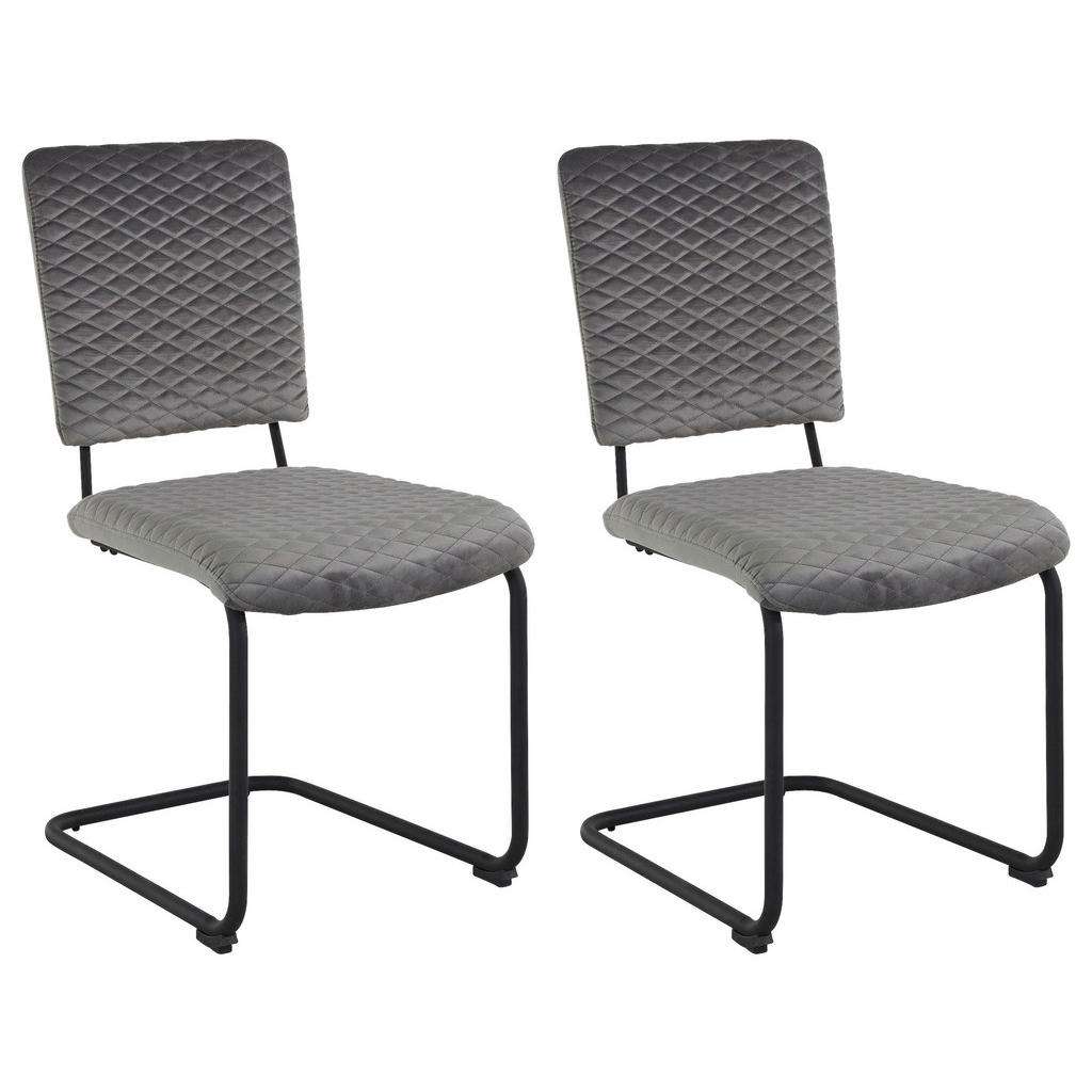 Carryhome SCHWINGSTUHL-SET Lederlook Schwarz, Grau