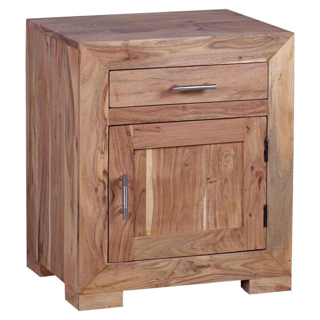 Carryhome NACHTKÄSTCHEN Akazie massiv Beige Braun