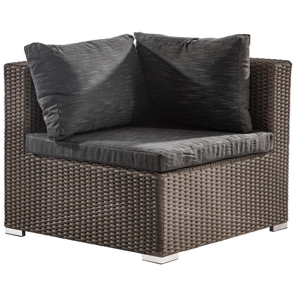 Ambia Garden LOUNGEECKTEIL Weiß Kunststoffgeflecht Aluminium