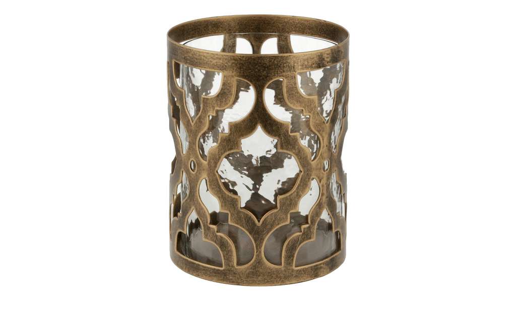 Windlicht ¦ gold ¦ Glas , Metall ¦ Maße (cm): H: 15 Ø: [13.0] Dekoration > Laternen & Windlichter - Höffner