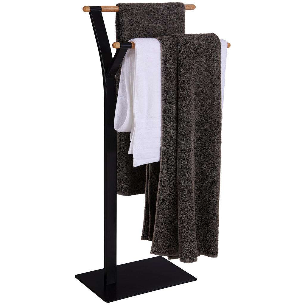 Sadena HANDTUCHHALTER Kautschukholz vollmassiv Mehrfarbig, Schwarz