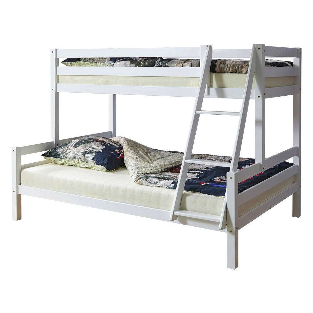 Carryhome ETAGENBETT Buche massiv 140/200 cm Weiß