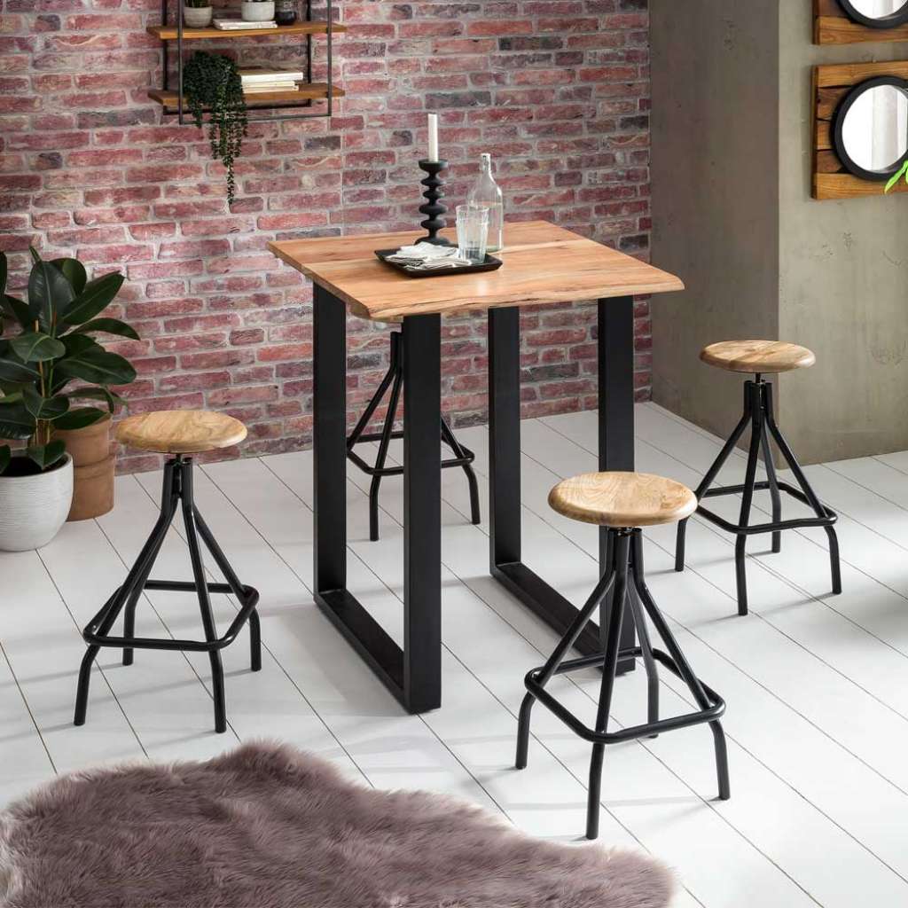 Bartischgruppe im Loft Design Baumkante (5-teilig)