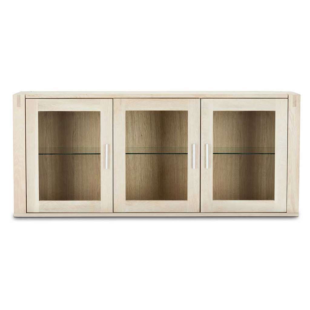 Hängevitrine in Eiche Bianco geseift 50 cm hoch