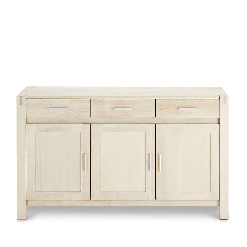 Wohnzimmer Kommode in Eiche Bianco geseift 3-türig