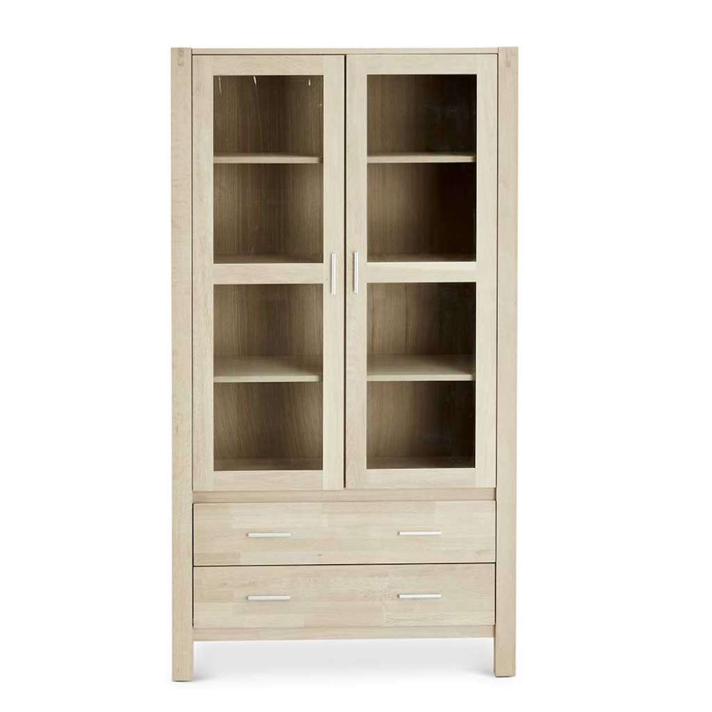 Esszimmervitrine in Eiche White Wash geseift 100 cm breit