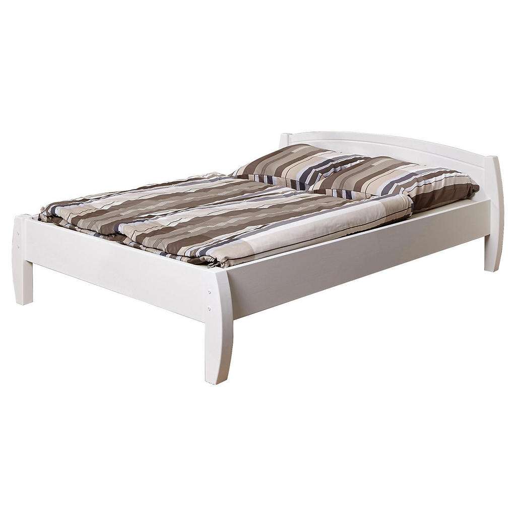 Carryhome BETT Kiefer massiv 140/200 cm, Weiß