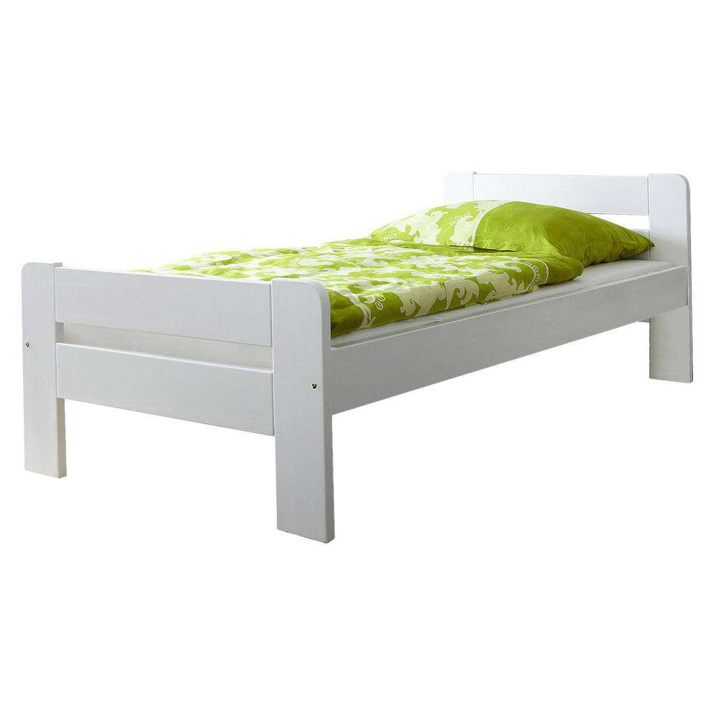 Carryhome BETT Kiefer massiv 90/200 cm, Weiß