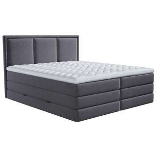 Xora BOXSPRINGBETT Webstoff 140/200 cm INKL. Matratze, Bettkasten, Topper, Grau