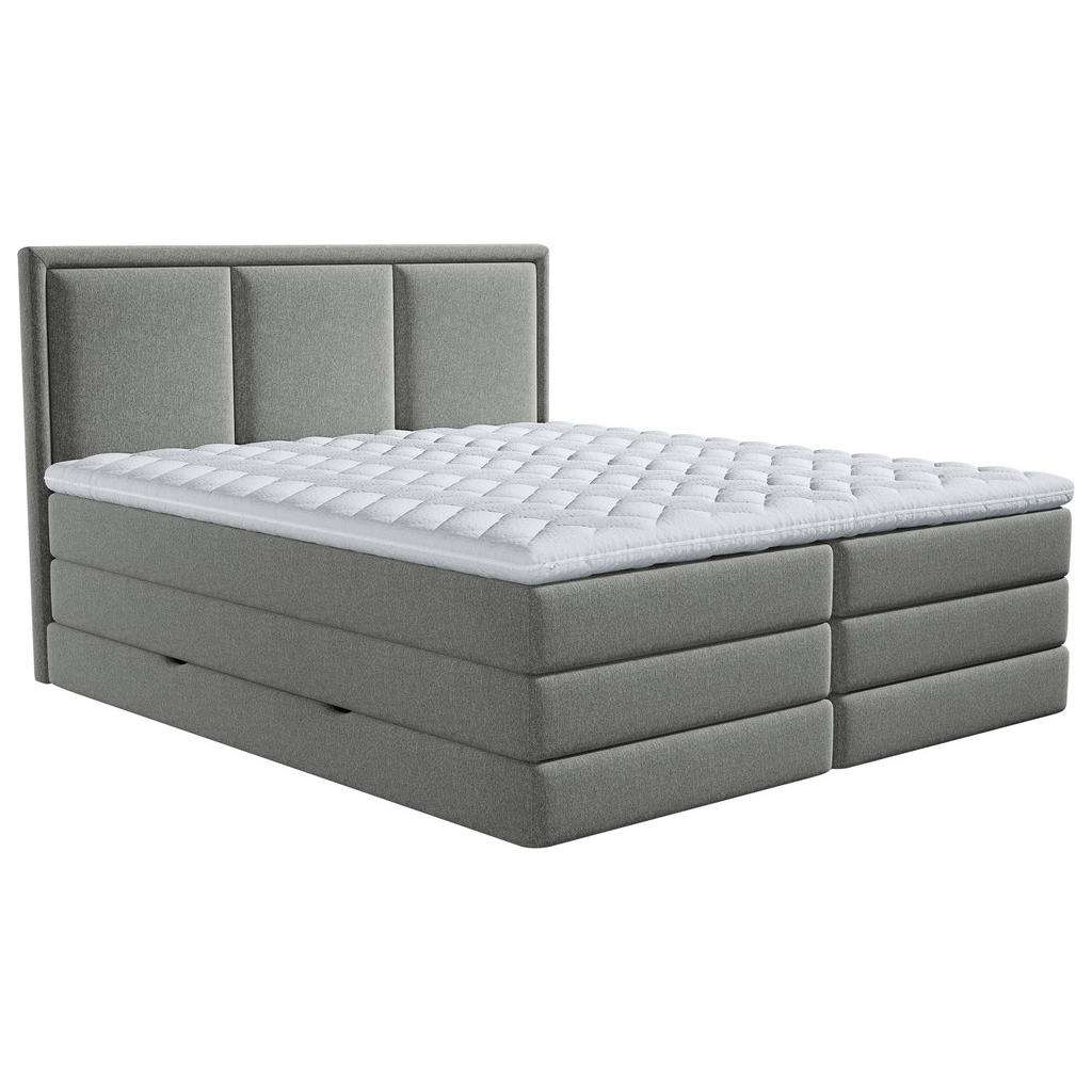 Xora BOXSPRINGBETT Webstoff 200/200 cm INKL. Matratze, Bettkasten, Topper, Braun