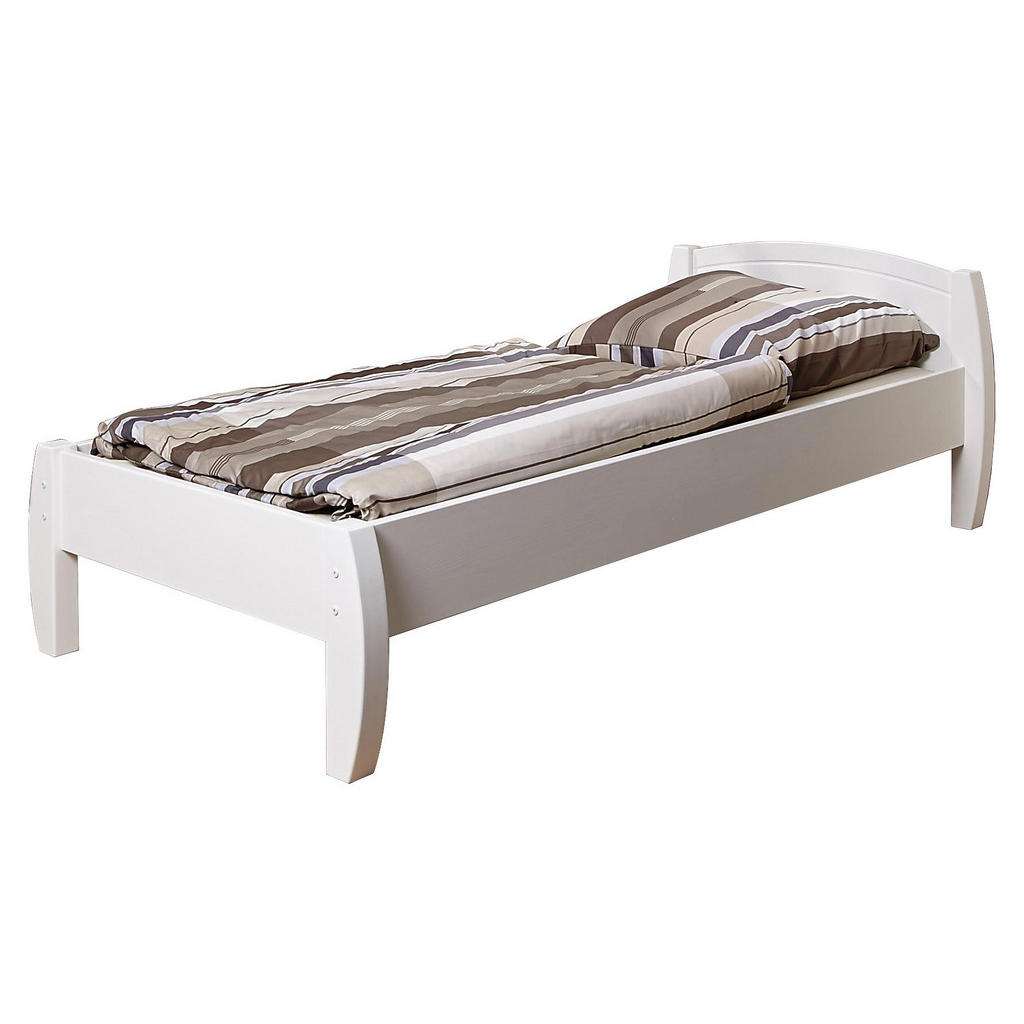 Carryhome BETT Kiefer massiv 90/200 cm, Weiß