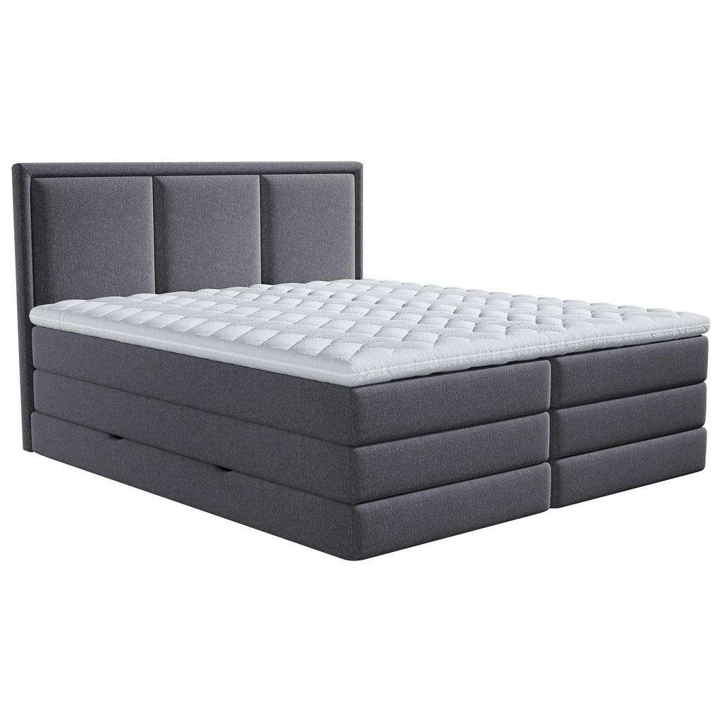 Xora BOXSPRINGBETT Webstoff 160/200 cm INKL. Matratze, Bettkasten, Topper, Grau
