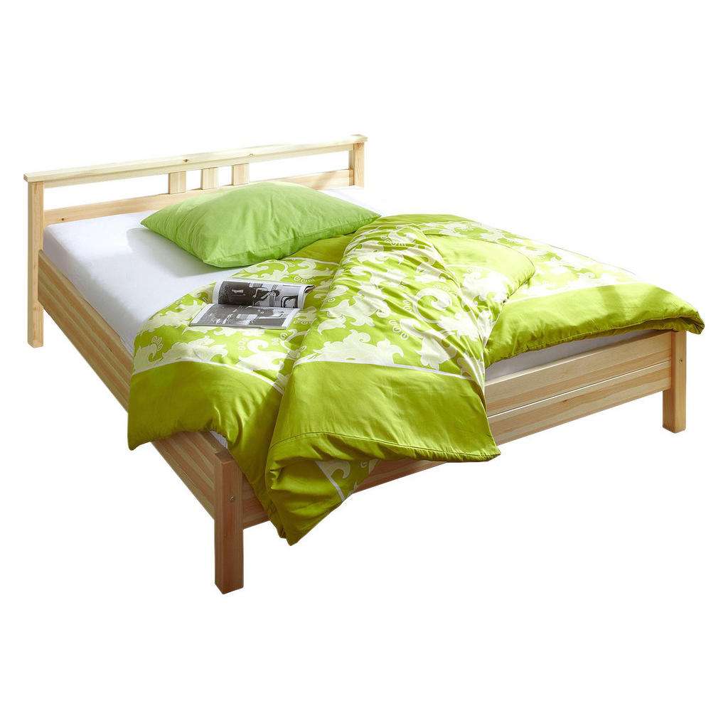 Carryhome BETT Kiefer massiv 140/200 cm, Braun