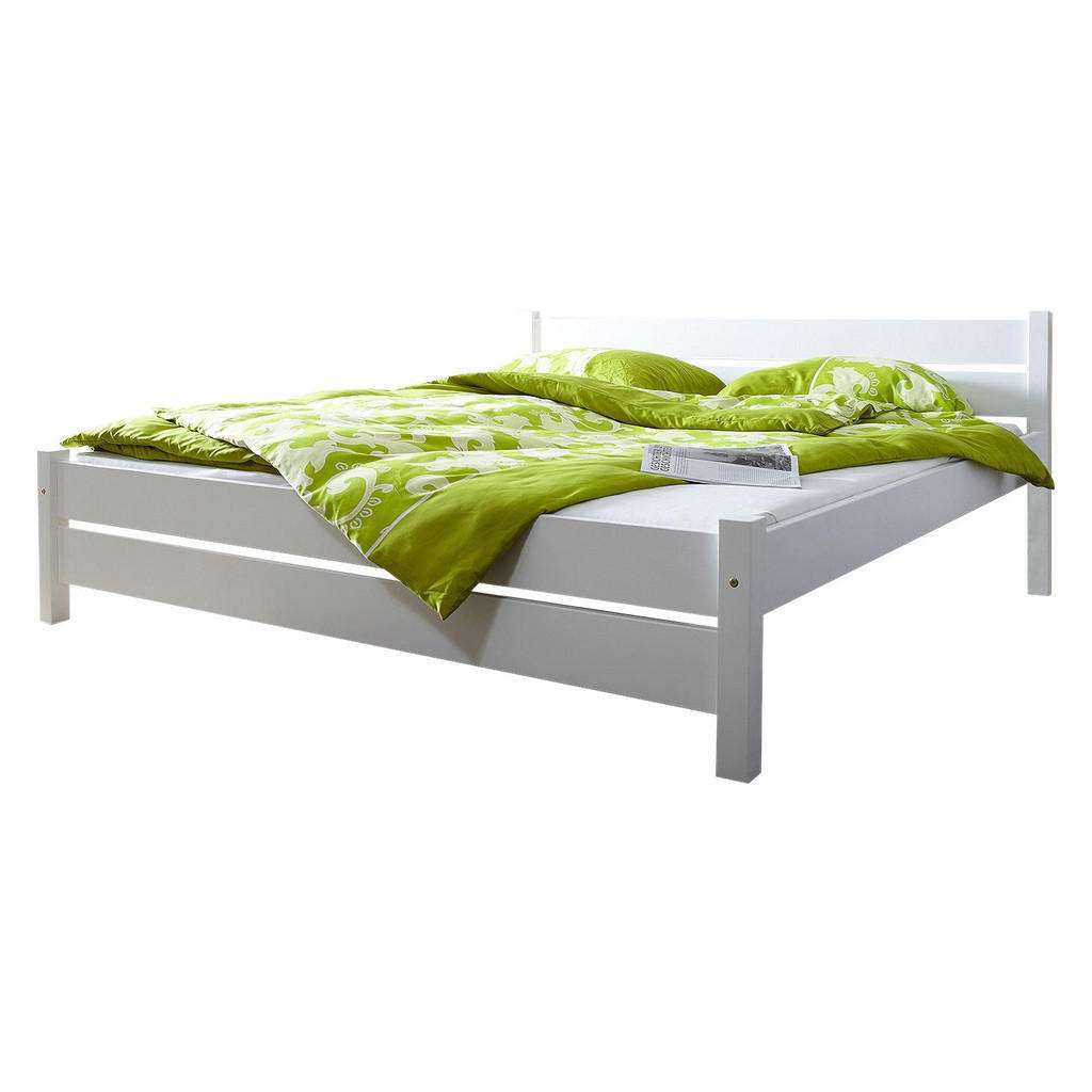 Carryhome BETT Kiefer massiv 140/200 cm, Weiß