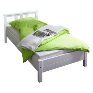 Carryhome BETT Kiefer massiv 90/200 cm, Weiß