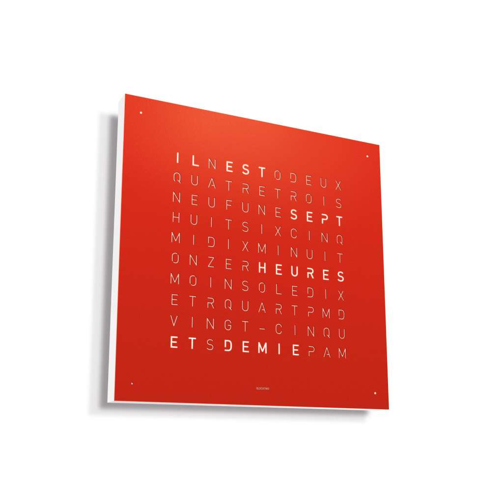 Biegert&Funk - Qlocktwo - französisch - Edelstahl rot - indoor