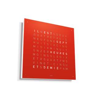 Biegert&Funk - Qlocktwo - französisch - Edelstahl rot - indoor