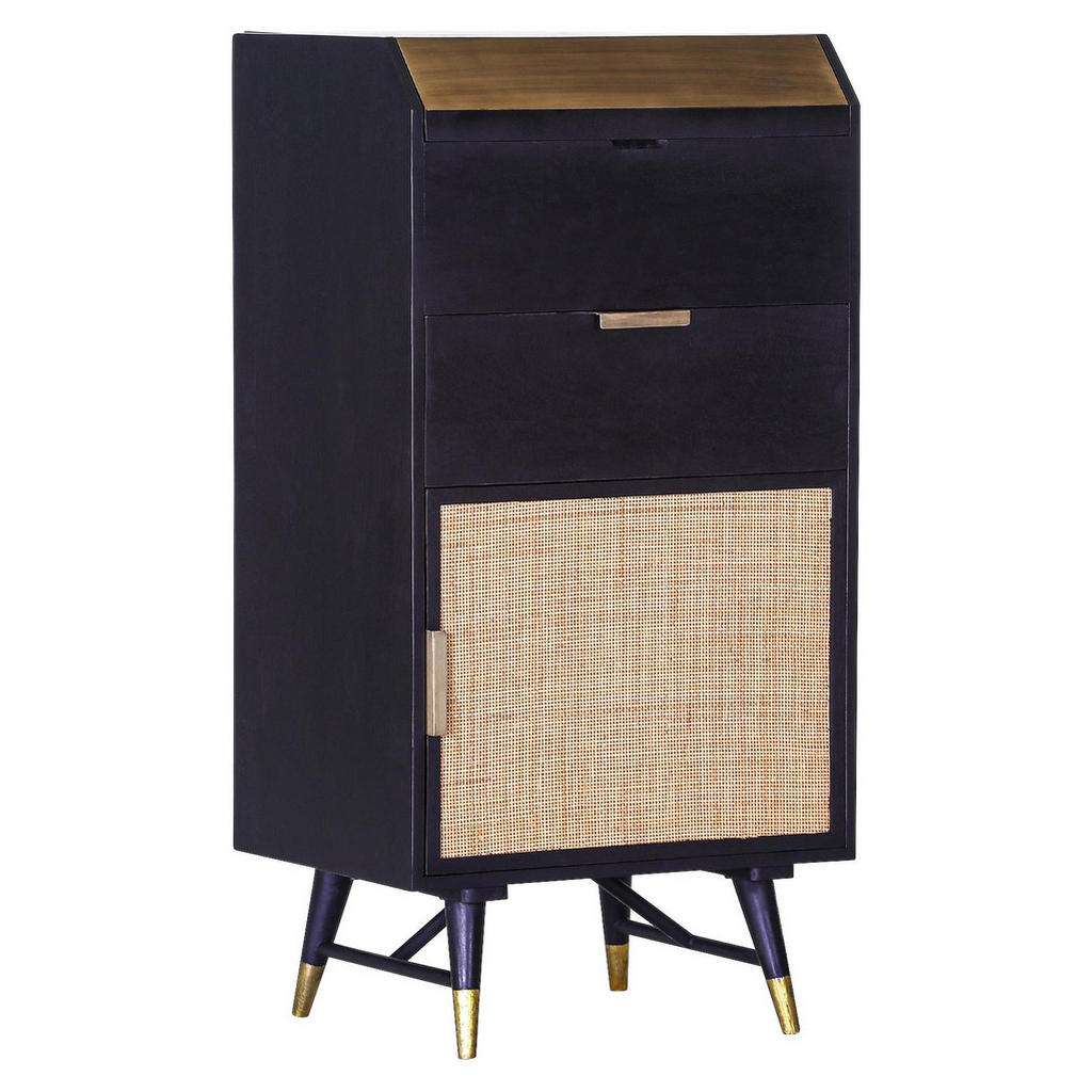 Carryhome BARSCHRANK, Schwarz, Gold