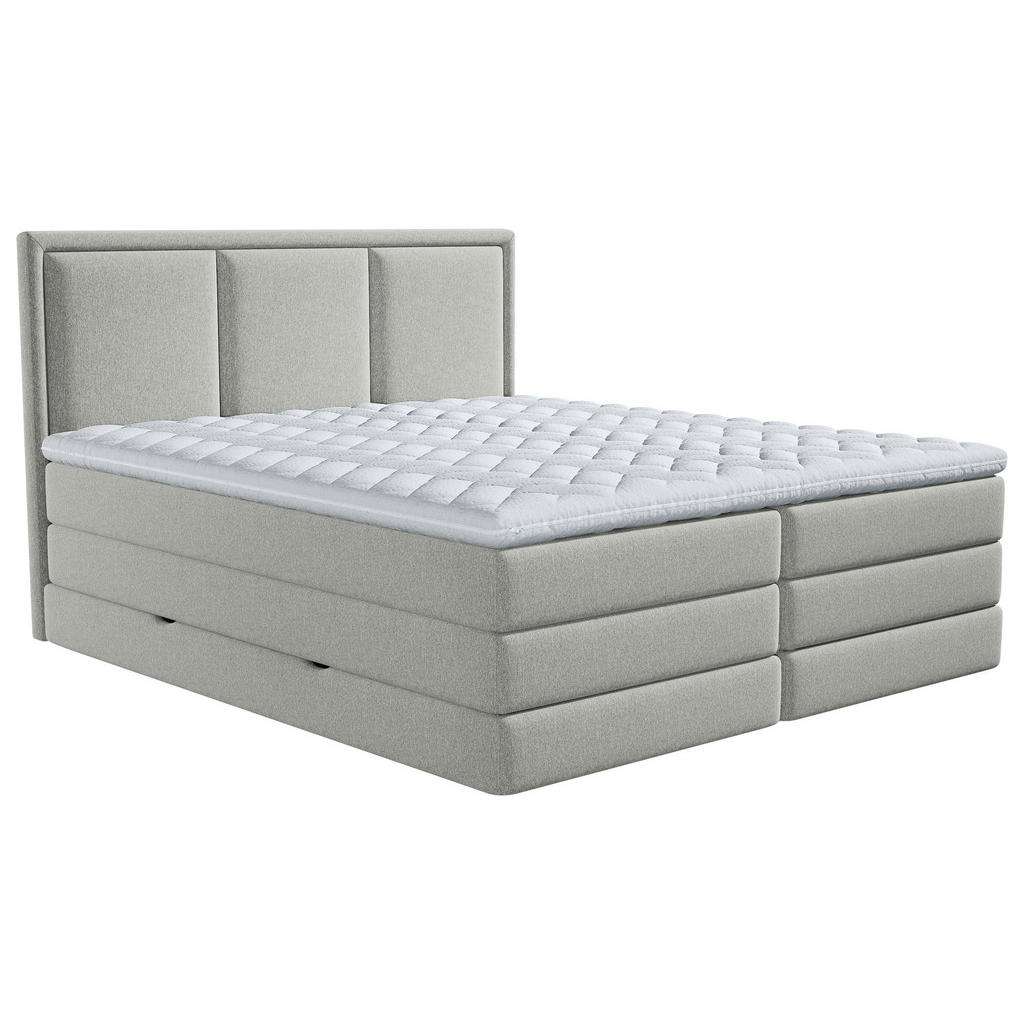 Xora BOXSPRINGBETT Webstoff 180/200 cm INKL. Matratze, Bettkasten, Topper, Grau