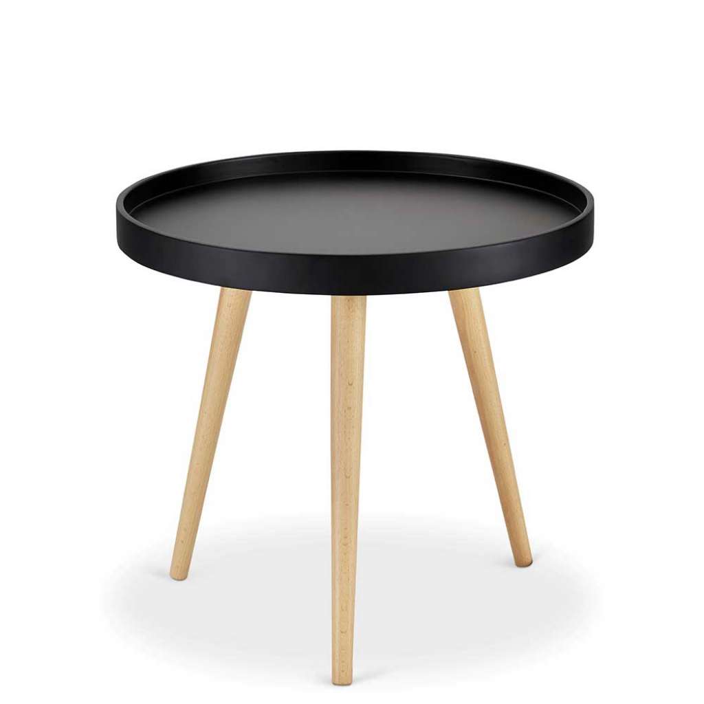 Sofa Beistelltisch in Schwarz Retrostil