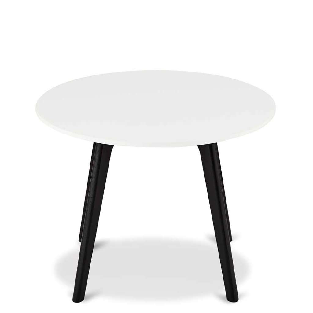 Sofa Beistelltisch in Schwarz und Weiß rund