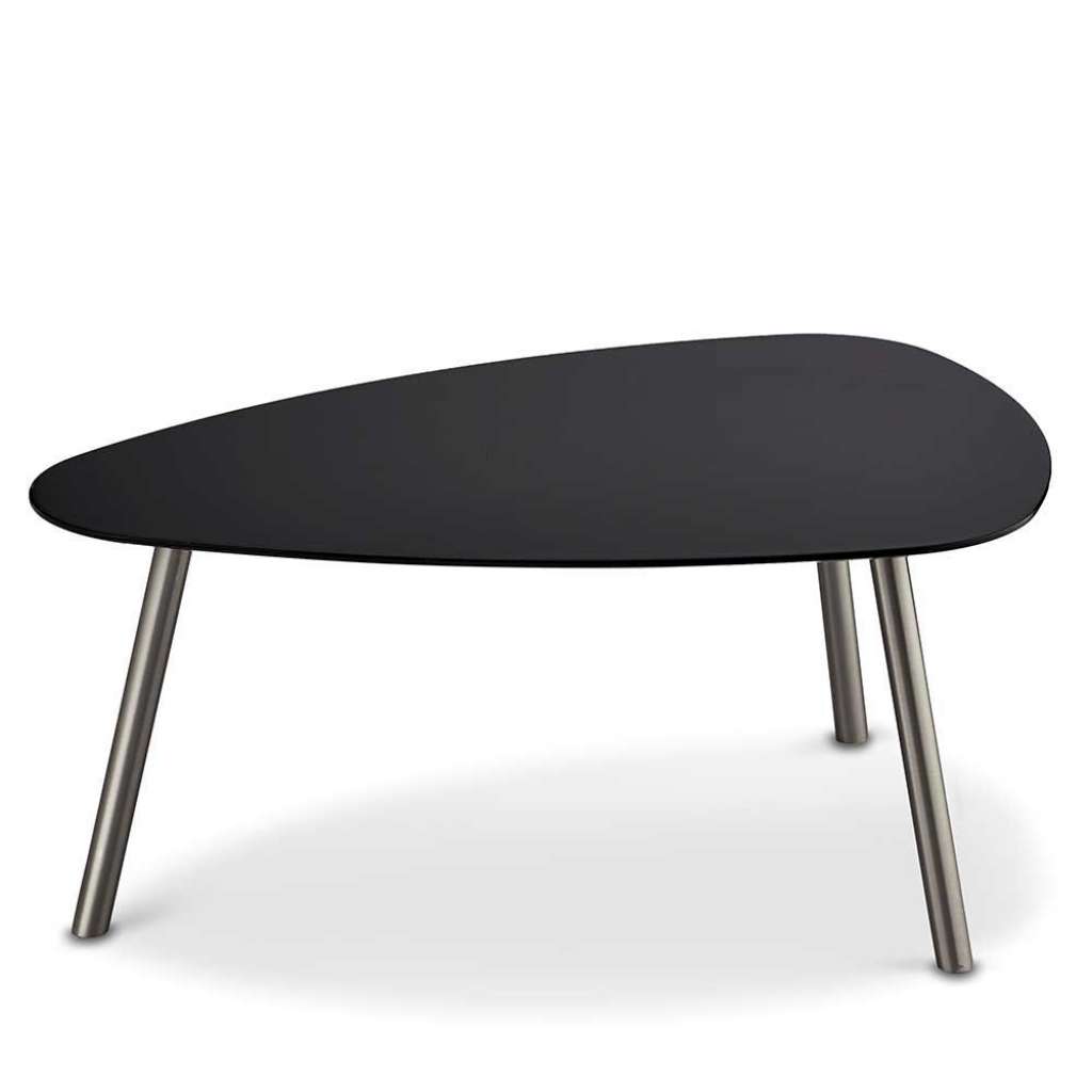 Designercouchtisch in Wankelform Schwarz und Silberfarben