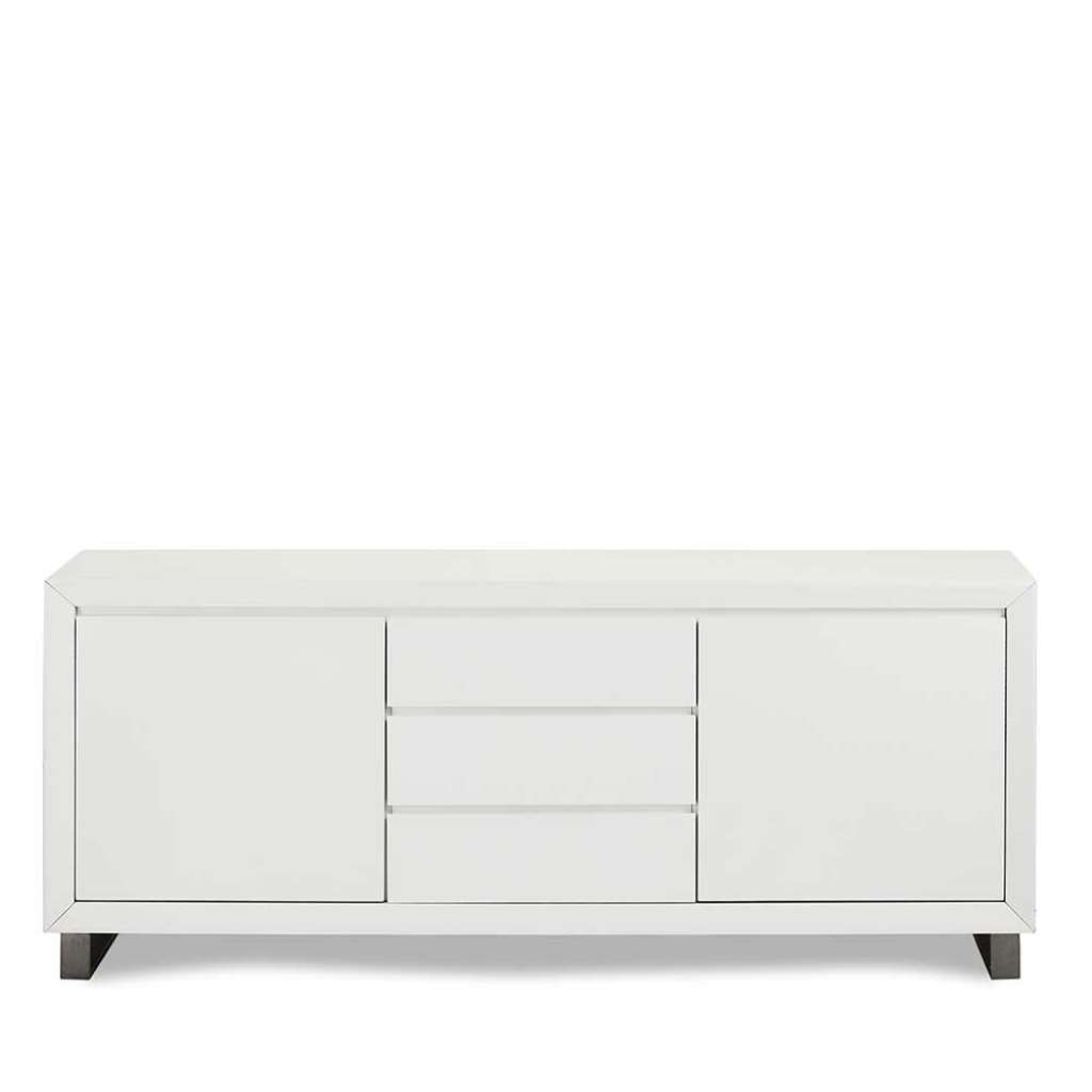 Design Sideboard in Weiß und Grau 200 cm breit
