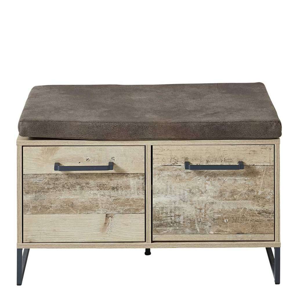 Flurbank in White Wash Altholz Optik Türen