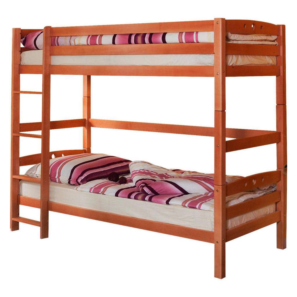 Carryhome ETAGENBETT Buche massiv 90/200 cm Braun