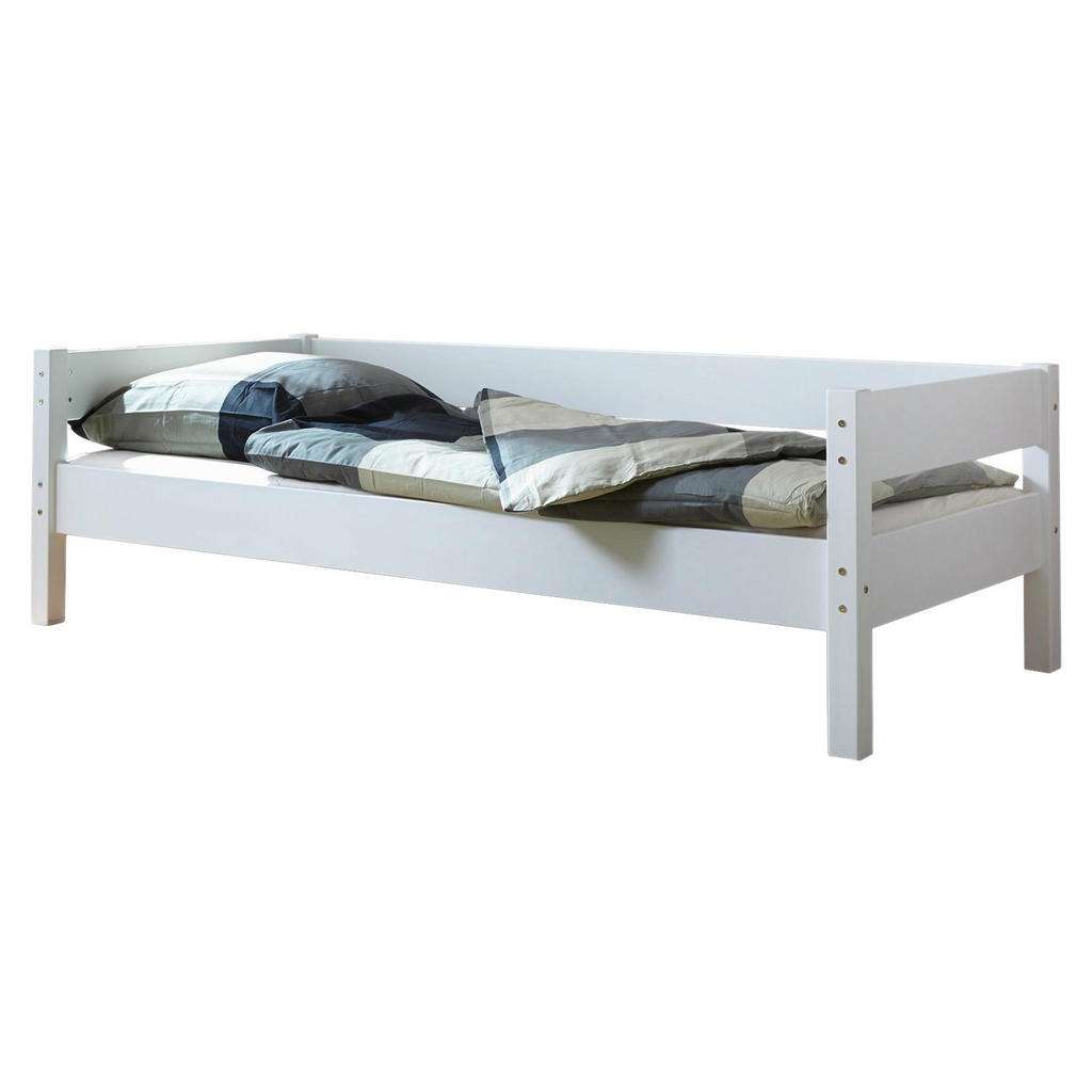 Carryhome BETT Buche massiv 90/200 cm, Weiß