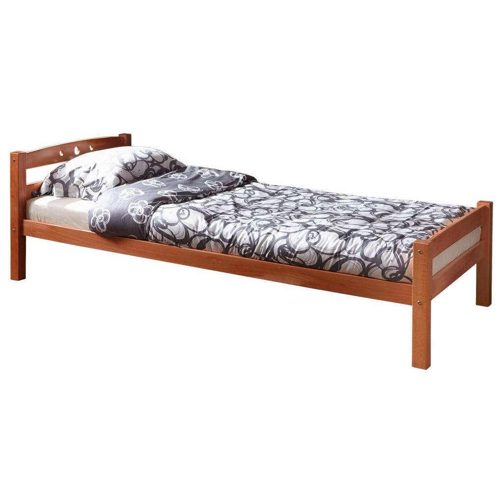 Carryhome BETT Buche massiv 90/200 cm, Braun