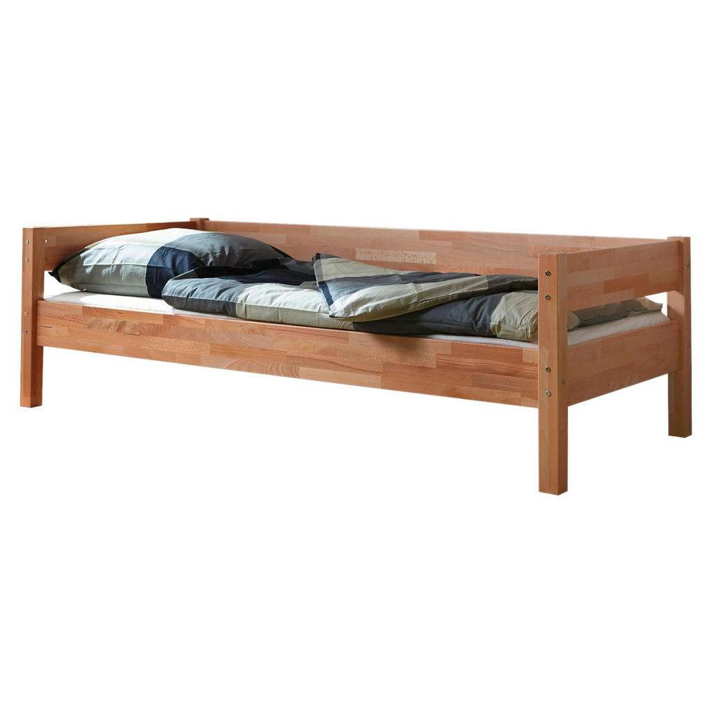 Carryhome BETT Buche massiv 90/200 cm, Braun