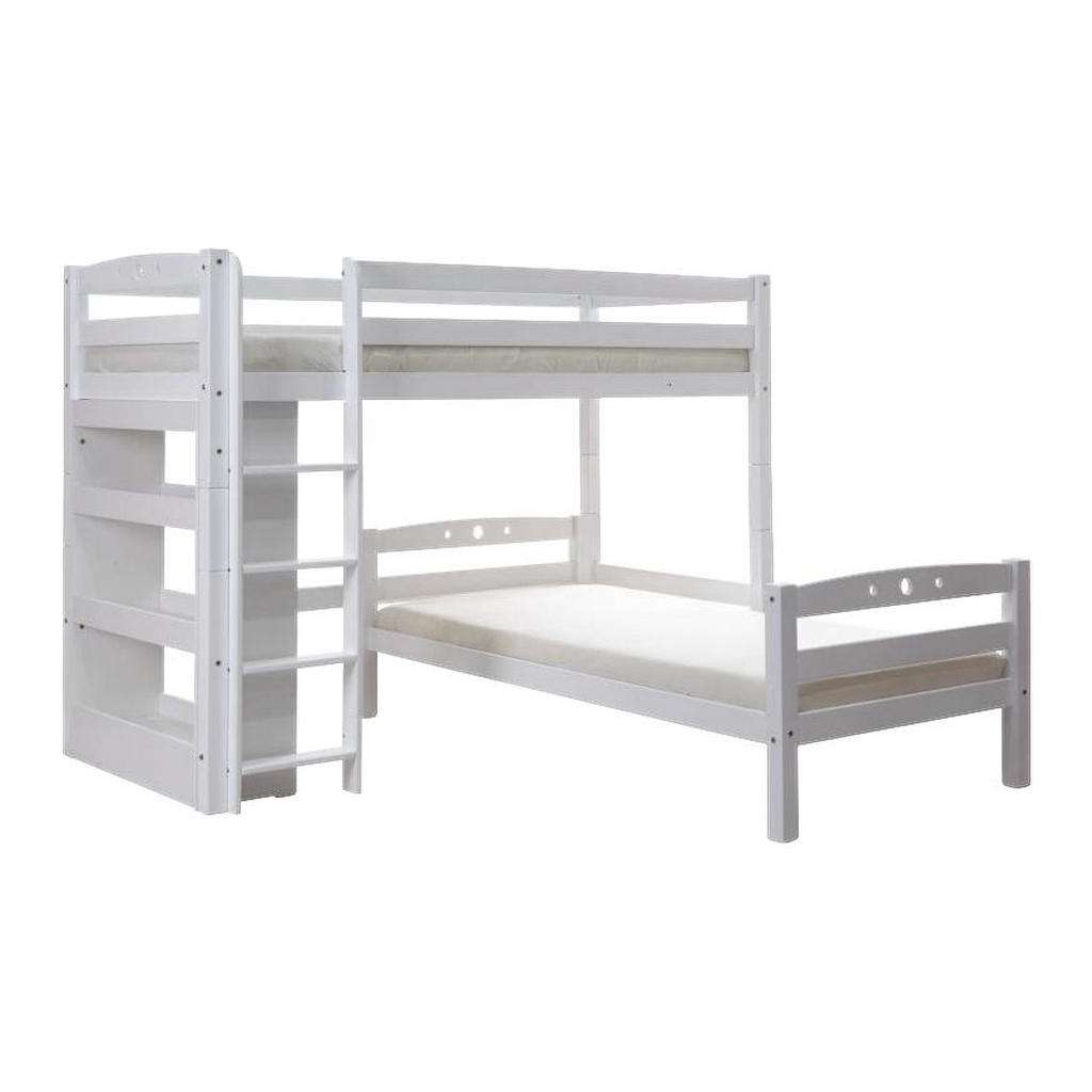 Carryhome ETAGENBETT Buche massiv 90/200 cm Weiß