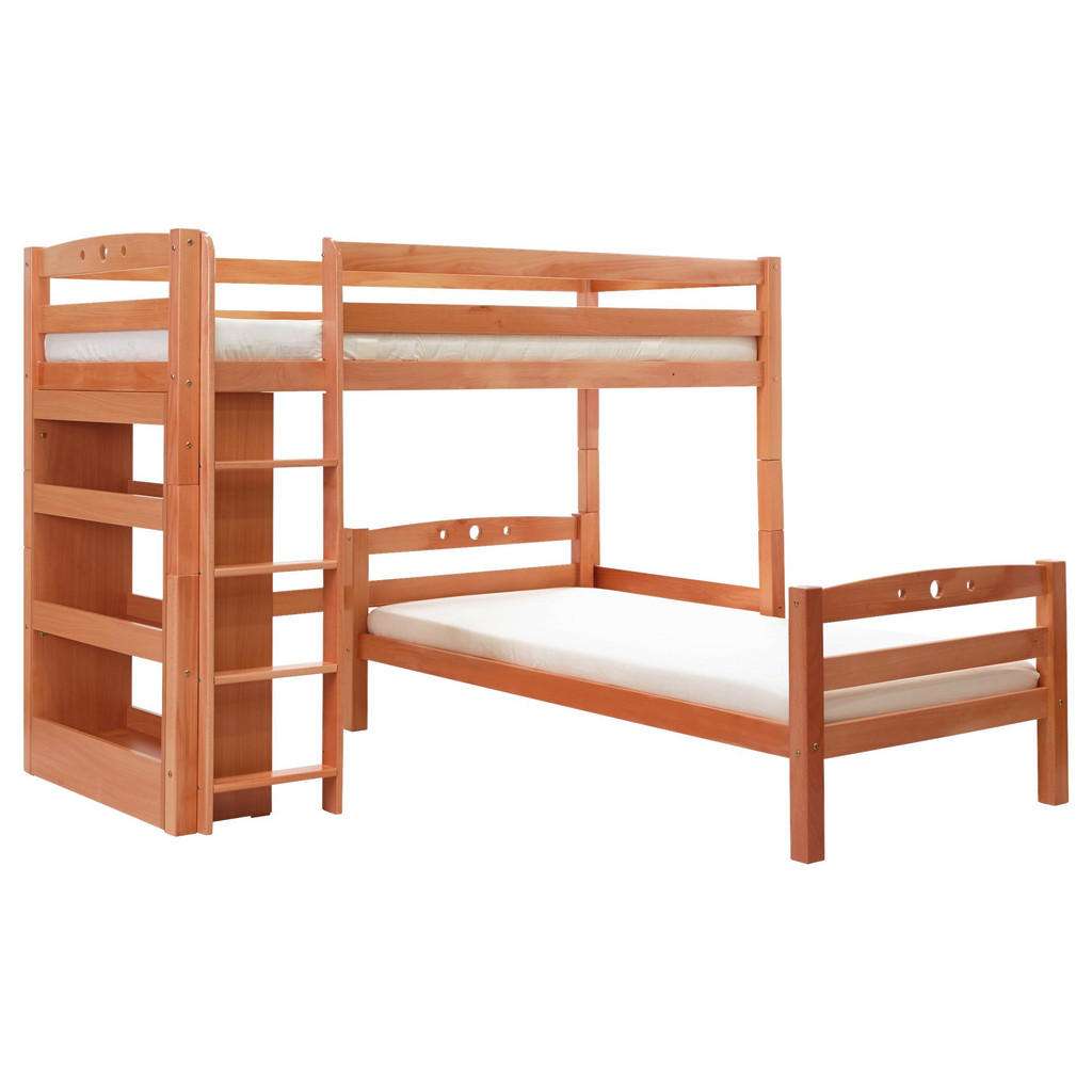 Carryhome ETAGENBETT Buche massiv 90/200 cm Braun