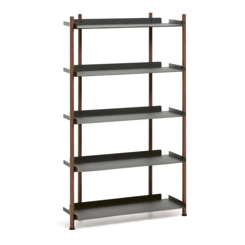 Bücherregal in Schwarz und Walnussfarben Loft Design