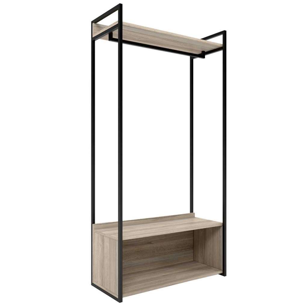 Garderobe mit Eiche Grau furniert 90 cm breit