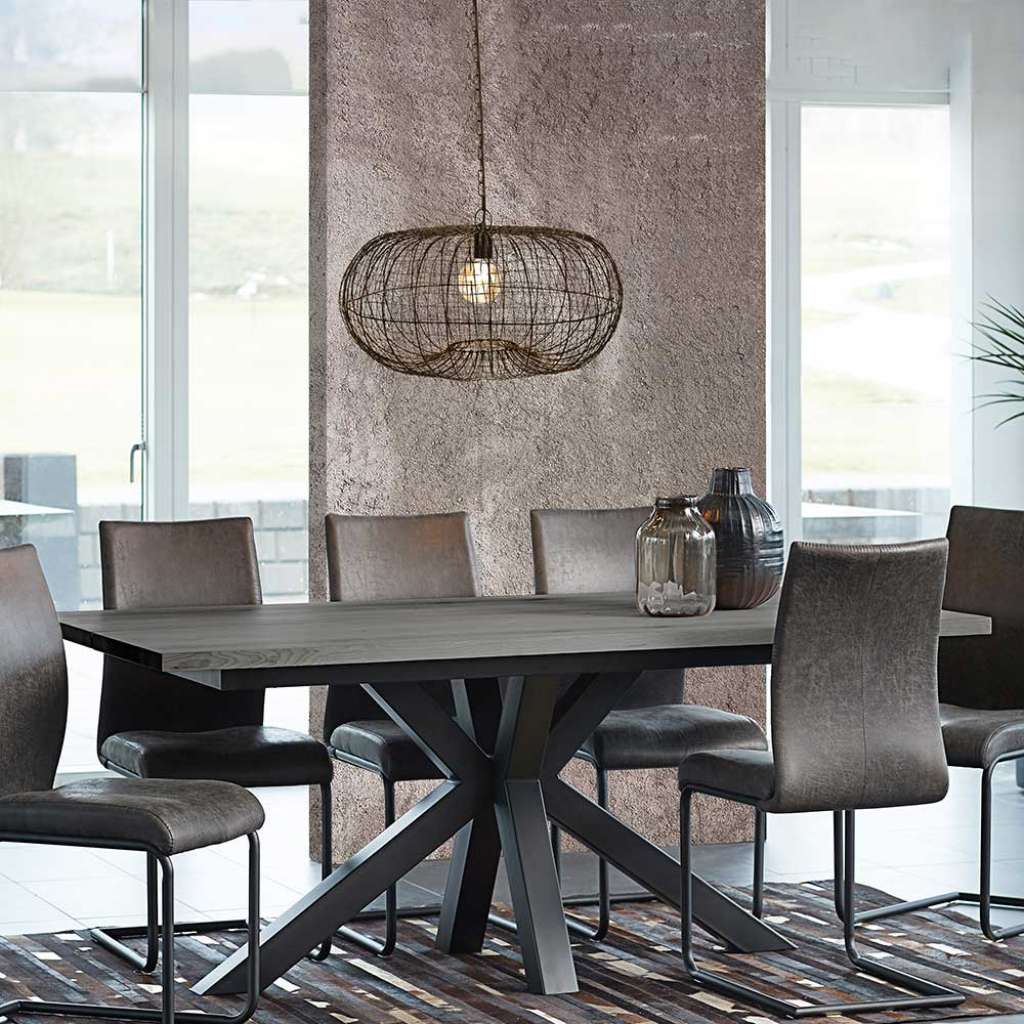 Esszimmertisch mit Eiche Grau furniert Loft Style