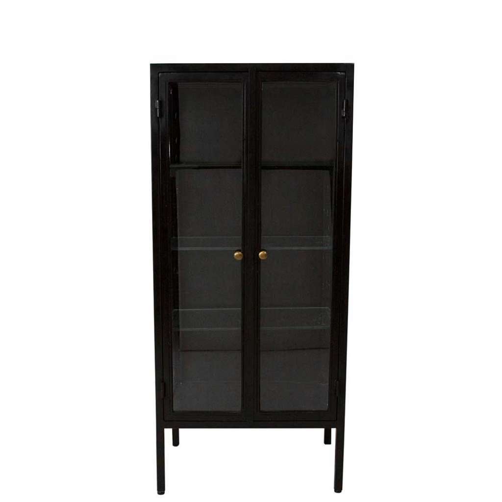 Mini Vitrine in Schwarz 2-türig