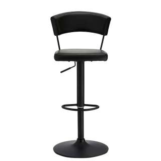 Barhocker in Schwarz Kunstleder dreh- und höhenverstellbar (2er Set)