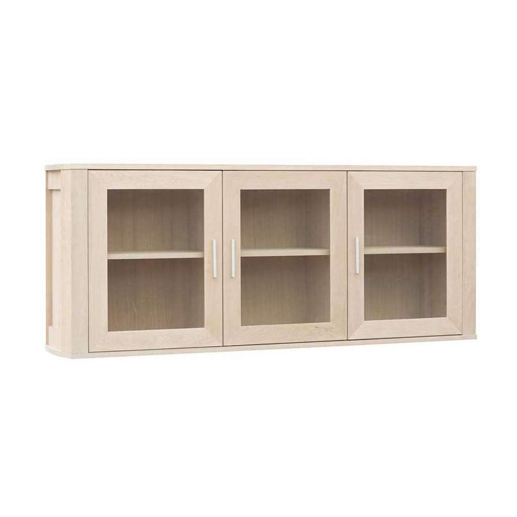 Wand Vitrine in Eiche weiß geölt 150 cm breit